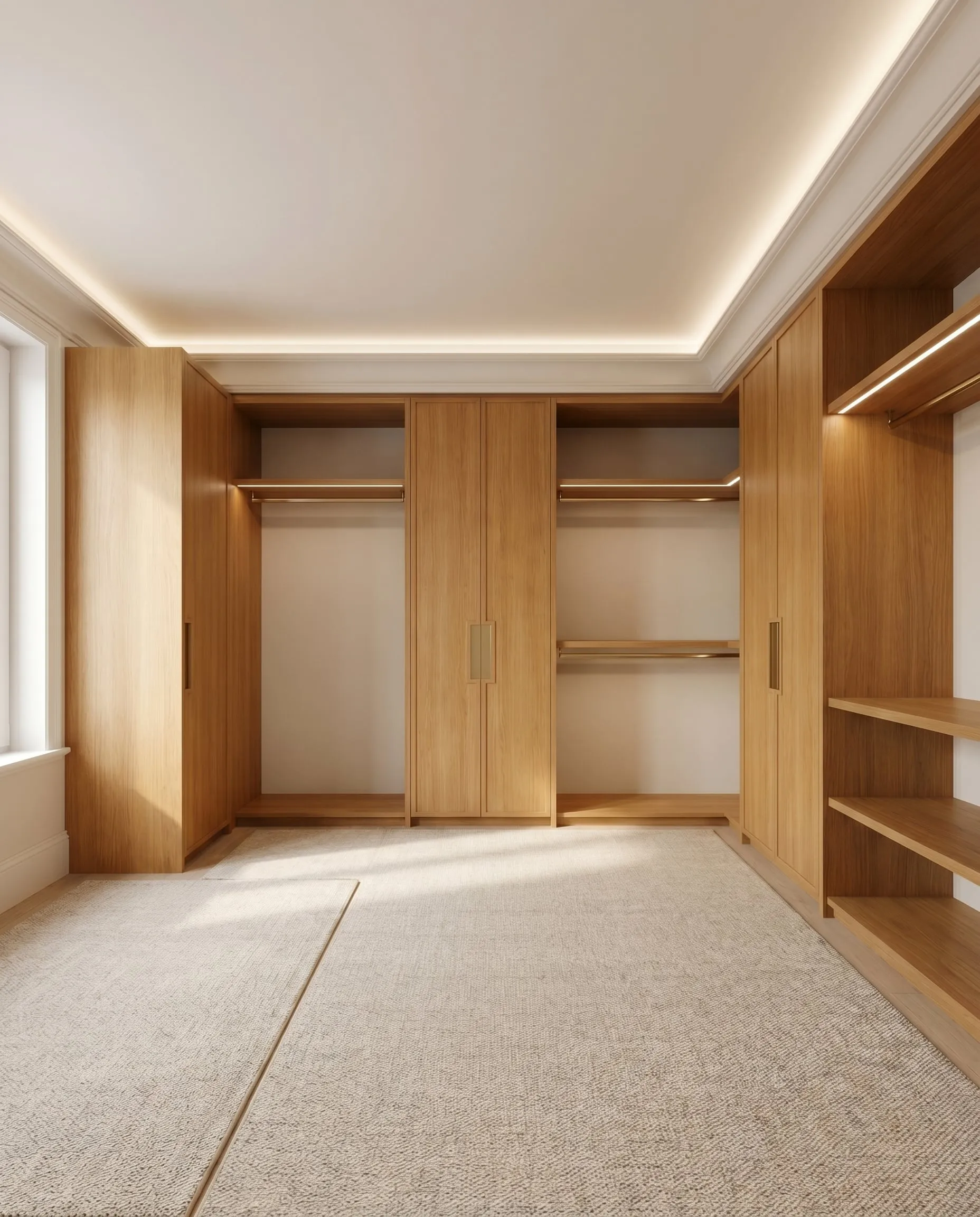 Garderoba dębowa walk-in — detal
